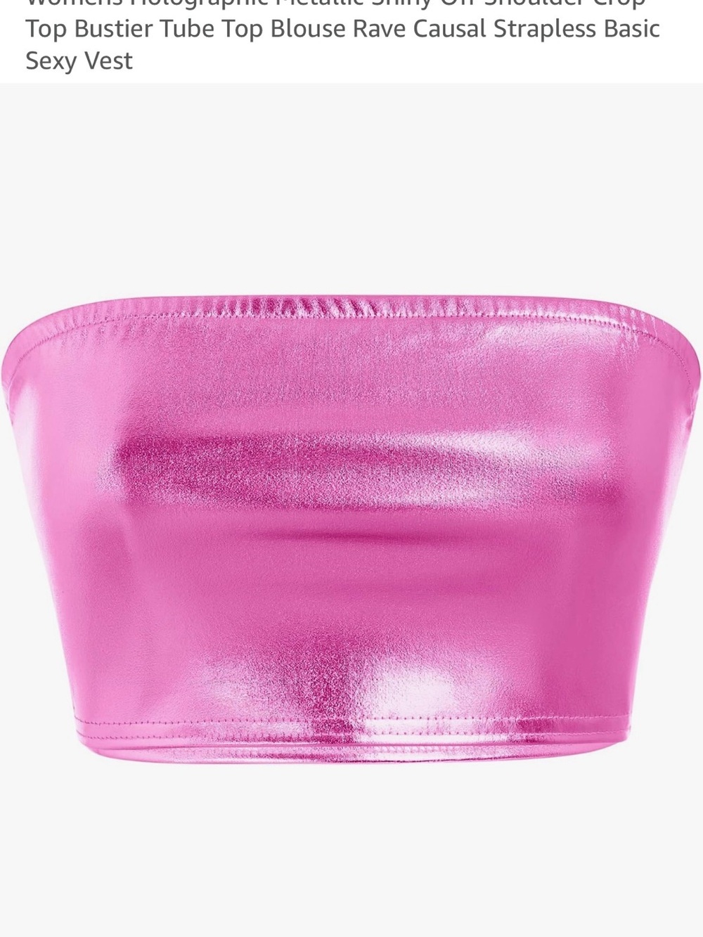 Metallic Pink Strapless Tube Top
